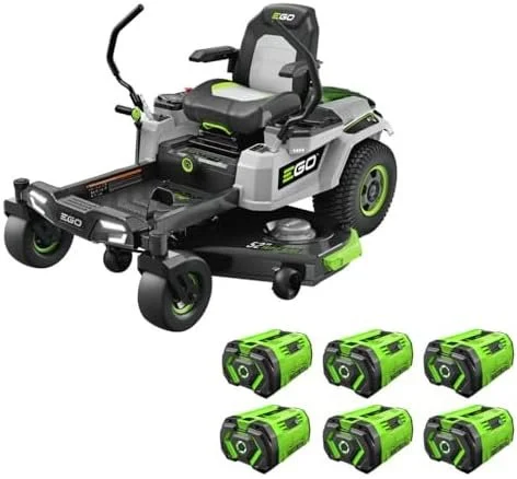 1-414-1.webp EGO Power+ Electric Riding Lawn Mower, 52″ Deck with Zero Turn Radius, Includes (6) 56V 12.0Ah Batteries and Chargers – ZT5207L - Image 1