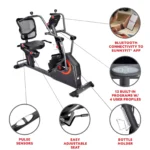 Sunny Health & Fitness Smart Recumbent Cross Trainer Elliptical Exercise Bikes. - Image 2