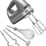 KitchenAid 9-Speed Digital Hand Mixer with Turbo Beater II Accessories and Pro Whisk – Contour Silver