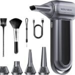 WOLFBOX MF100 Electric Air Duster-150000RPM Super Power Cordless Air Duster, Rechargeable Brushless Motor Durable Blower, 3-Gear Adjustable Dust Blower for Computer, Keyboard, Outdoor, House and Car
