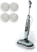 Shark Steam & Scrub Steam Mop, All-in-One Scrubbing and Sanitizing Hard Floor Cleaner, LED Headlights, 4 Dirt Grip Soft Scrub Pads Included, XL Water Tank, Swivel Steering, Hawaiian Grey, S8001