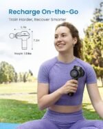 RENPHO Active+ Percussion Massage Gun, Mothers Day Gifts, 5 Adjustable Speeds for Back, Neck, Muscle Recovery – App Controlled Guided Courses, with Carry Case for Professional Athlete, Gym and Travel - Image 2