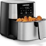Chefman Air Fryer 8 Qt | TurboFry® 4-in-1 with 450°F Hi-Fry Option for Crispier Results | Bake, Dehydrate, Frozen | XL Nonstick Dishwasher-Safe Basket | Stainless Steel