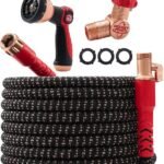 Pocket Hose 100 FT Copper Head Expandable Garden Hose with Pocket Pivot, No Tangles, AS SEEN ON TV, 360° Swivel, Tri-Tex Tubing, Force Field Jacket, Lead-Free, No-Kink, Anti-Burst w/APT