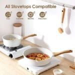 SENSARTE Nonstick Ceramic Cookware Set, 13-Piece Non-toxic Pots and Pans Set, Healthy Kitchen Cooking Set with Stay-Cool Handles, Silicone Tools and Pot Protectors, PFAS Free - Image 4