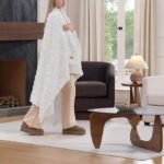 UGG Adalee Faux Fur Throw Blanket for Couch, Cozy Soft Blanket for Bed or Chair, Giftable Fluffy Throw, Machine Washable, Luxury Spring Home Decor, 50-inch x 70-inch, Natural White - Image 2