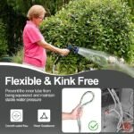 SPECILITE 200ft 304 Stainless Steel Garden Hose Metal, Heavy Duty Water Pipe with Nozzles for Yard, Outdoor – Flexible, Never Kink & Tangle, Puncture Resistant (Sliver) - Image 3
