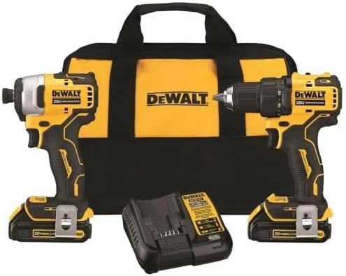 B07QHQ8GHT-0-1756227175190-1.webp DEWALT ATOMIC 20V MAX* Cordless Drill Combo Kit, Compact (DCK278C2) - Image 1