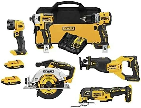 B09ZHNKVNB-0-1756234639790-1.webp DEWALT 20V MAX* XR Cordless Combo Kit (6-Tool) with (2) Ah Batteries and Charger (DCK648D2) - Image 1