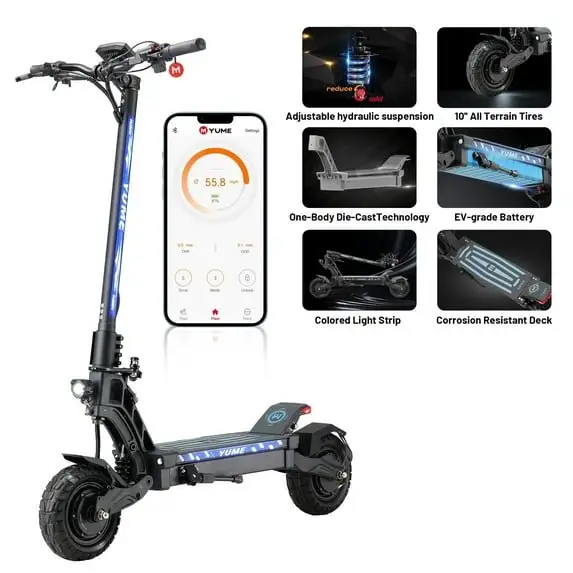 a1-188.webp M YUME SCOOTER Hawk Dual Motor Electrics Scooters for Adults 2400W 43MPH 43Miles Long Rang E-Scooters - Image 1