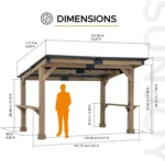 SUNJOY 10 ft. x 12 ft. Matte Black Cedar Framed Wooden Gazebo - Image 3