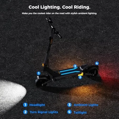 a8-26-1.webp Ausom 2000W Dual Motor Folding Electric Scooter for Adults, Off Road Dual Motor E-Scooter with E-ABS and Duals Disc Brakes, 40Mph Top Speed, 56 Miles Max Ranges - Image 1