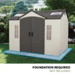 Lifetime Lockable Polyethylene Outdoor Storage Shed, 10′ x 8′, Tan & Browns (60005) - Image 4