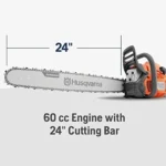 Husqvarna 460 Rancher Gas Powered Chainsaw, 60.3-cc 3.6-HP, 2-Cycle X-Torq Engine, 24 Inch Chainsaw with Automatic Adjustable Oil Pump, For Wood Cutting, Tree Trimming and Land Clearings - Image 5